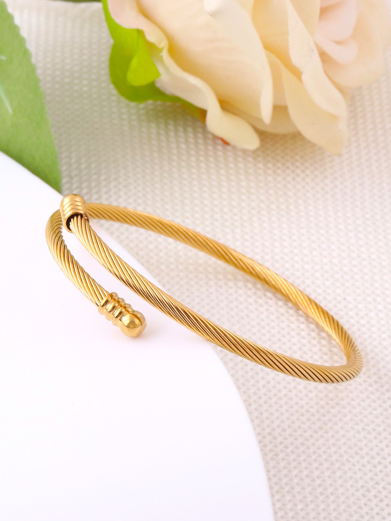 Wholesale Titanium Steel Diamond Stretch Bracelet